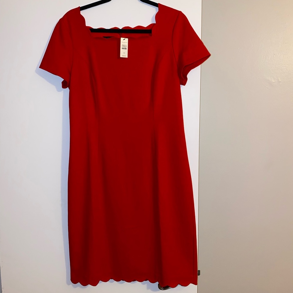 NWT Talbots Red Scalloped Hem and Neck Cocktail Dress